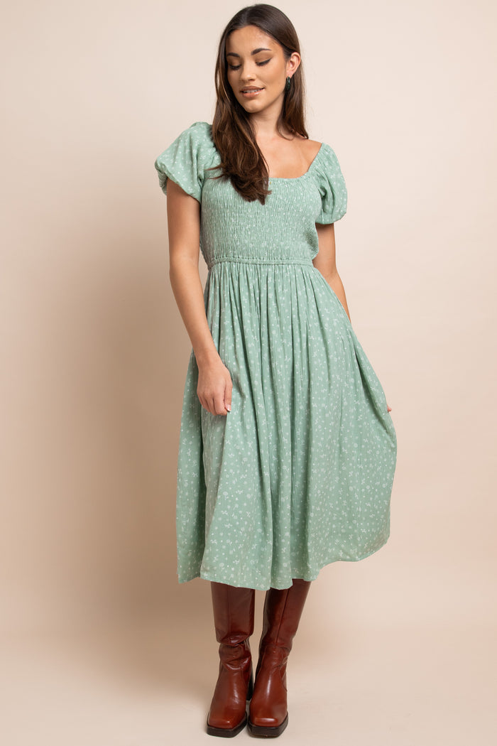 daisy street Daisy Street Midi Shirred Dress