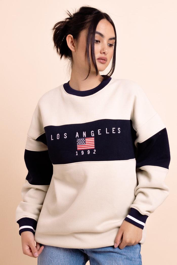 daisy street Daisy Street Panelled LA Sweatshirt