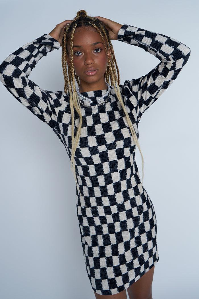 Daisy Street Daisy Street Plisse Velvet Myah Dress