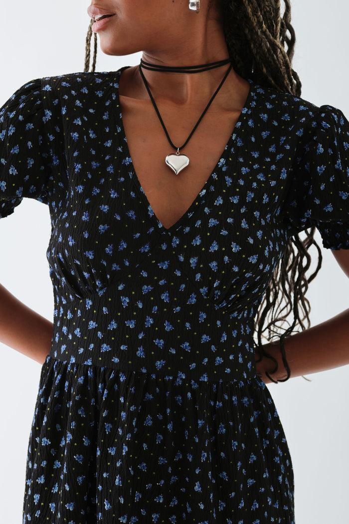 Daisy Street Daisy Street Puff Sleeve Tier Dress