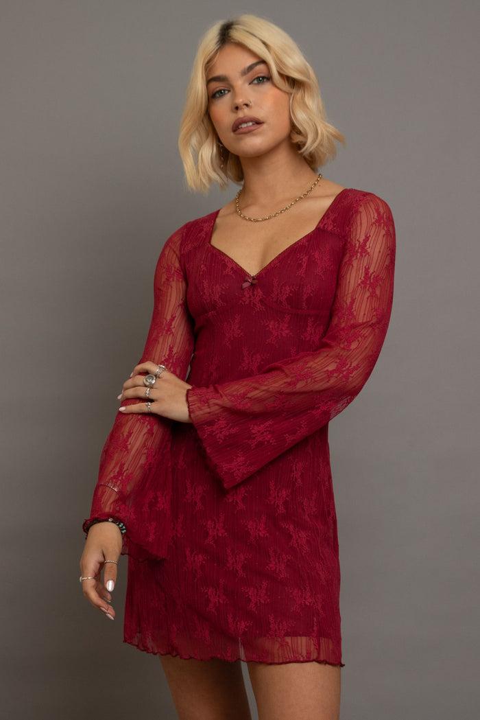 daisy street Daisy Street Red Lace Mini Dress