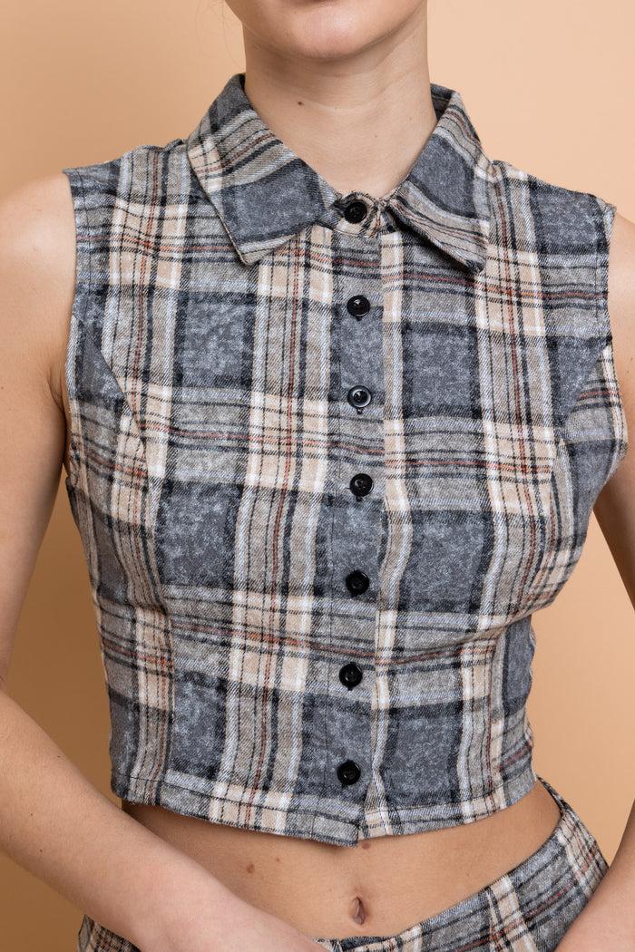 Daisy Street Daisy Street Sleeveless Fitted Shirt