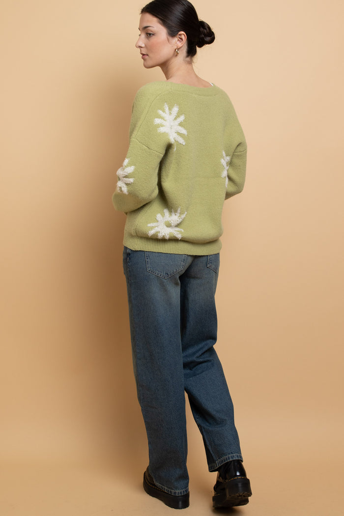 Daisy Street Daisy Street Tufted Intarsia Cardigan