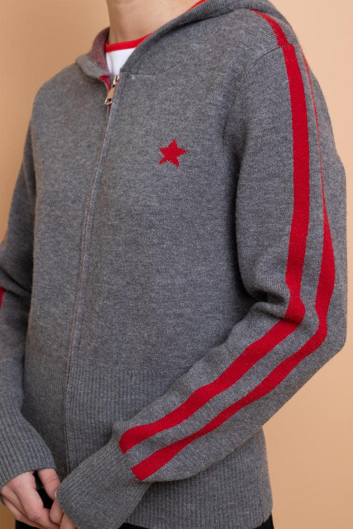 Daisy Street Daisy Street Zip Up Intarsia Knit Top