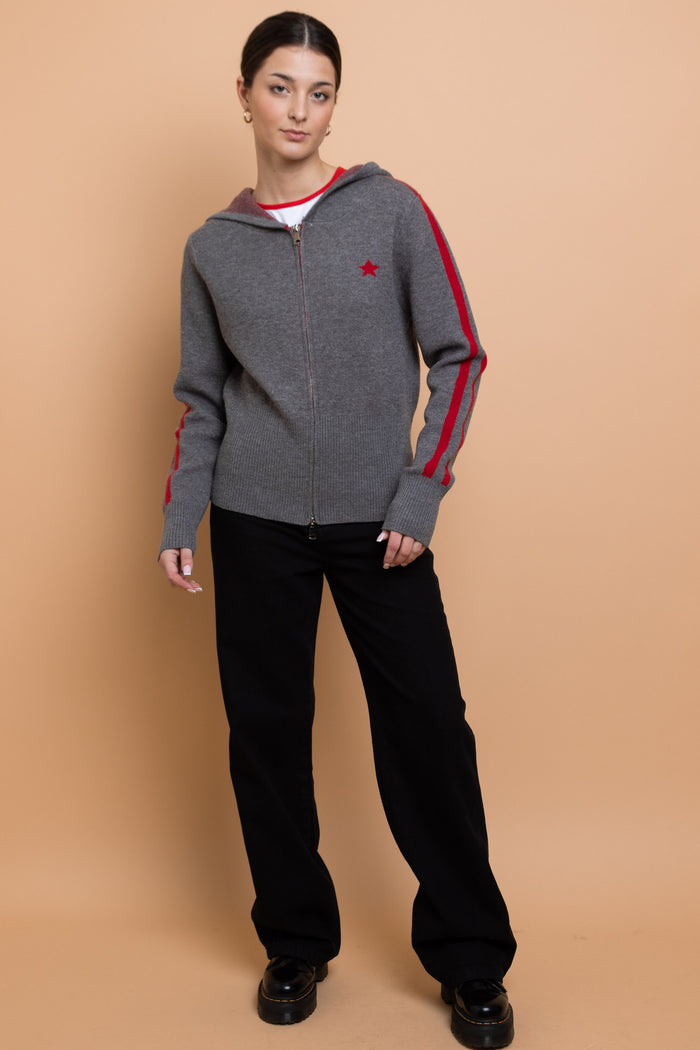 Daisy Street Daisy Street Zip Up Intarsia Knit Top