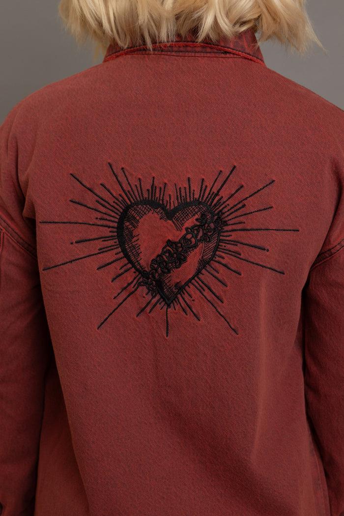 Daisy Street Daisy Street Denim Jacket With Embroidery Artwork