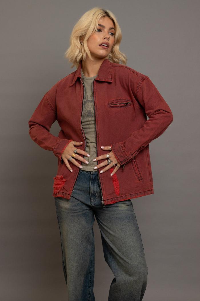 Daisy Street Daisy Street Denim Jacket With Embroidery Artwork