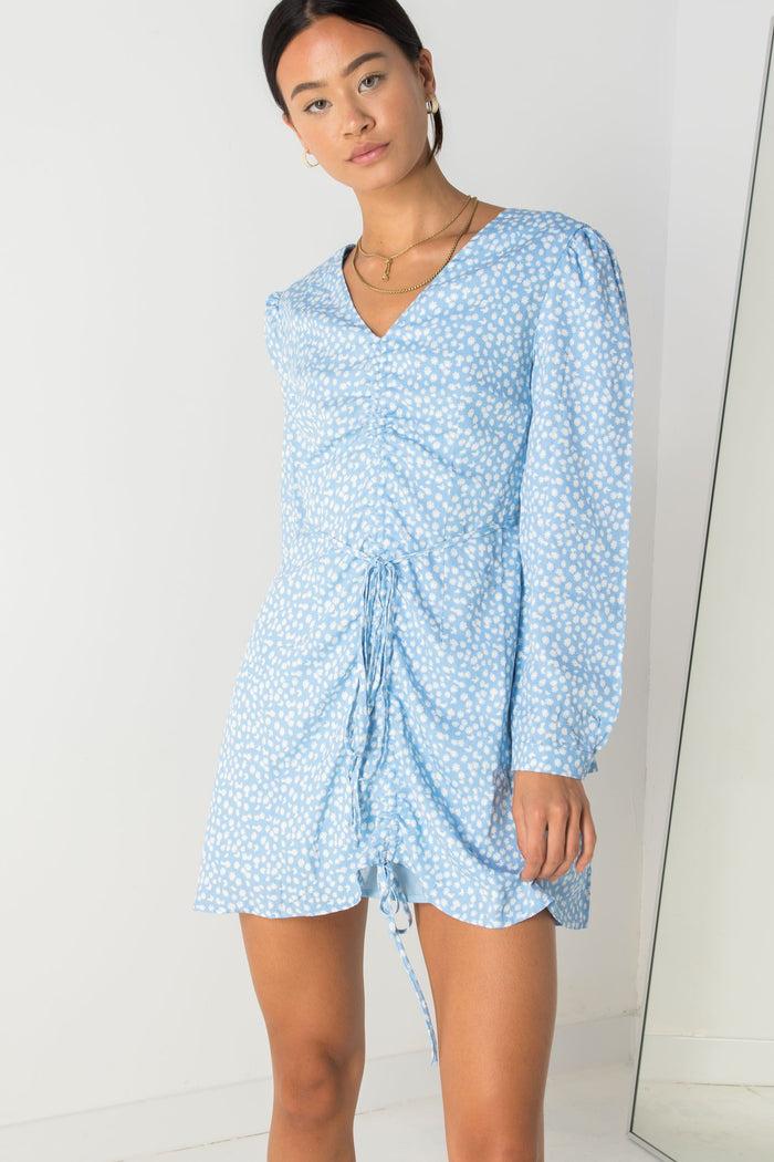 daisy street Daisy Street Ditsy Floral Dress with Ruching Detail