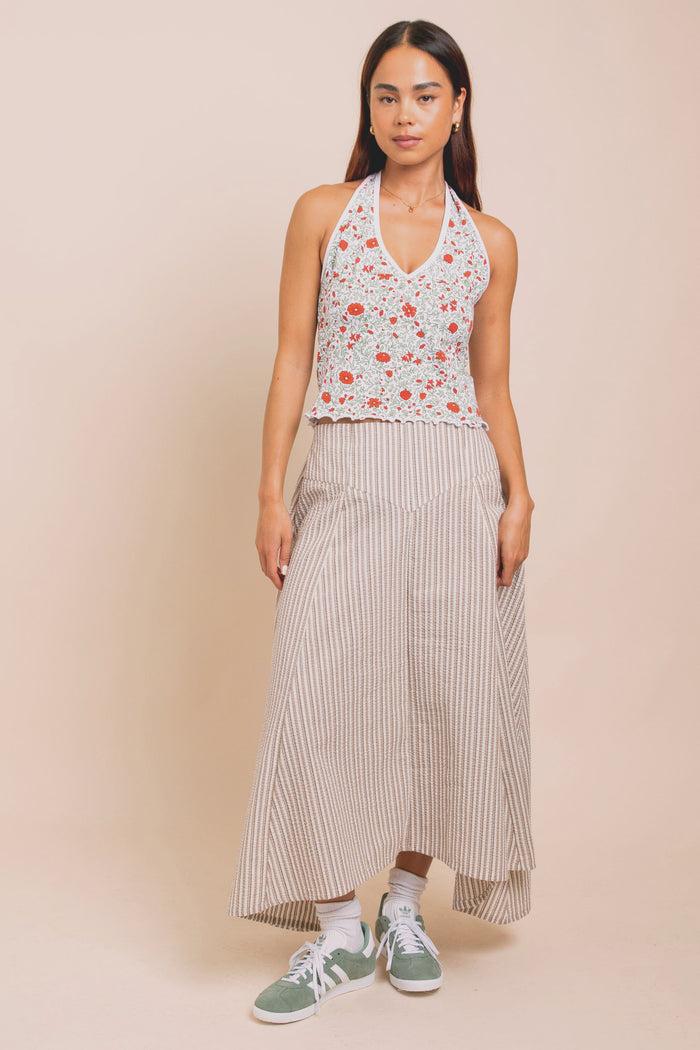 Daisy Street Daisy Street Ditsy Jersey Halter Neck Top