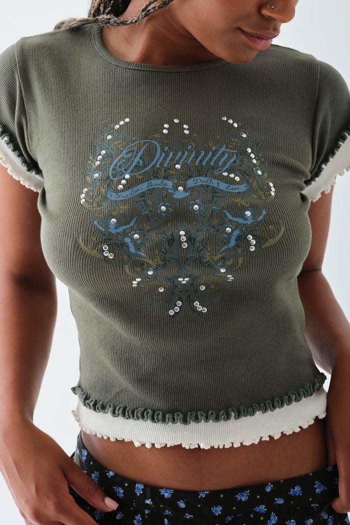 Daisy Street Daisy Street Double Layer Effect Baby Tee