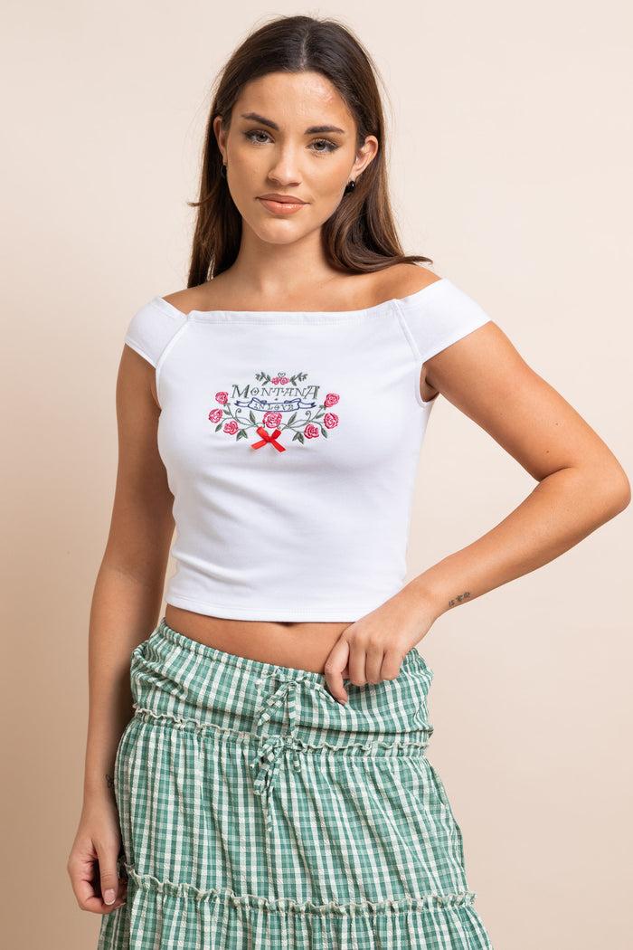 Daisy Street Daisy Street Embroidered Off The Shoulder Top