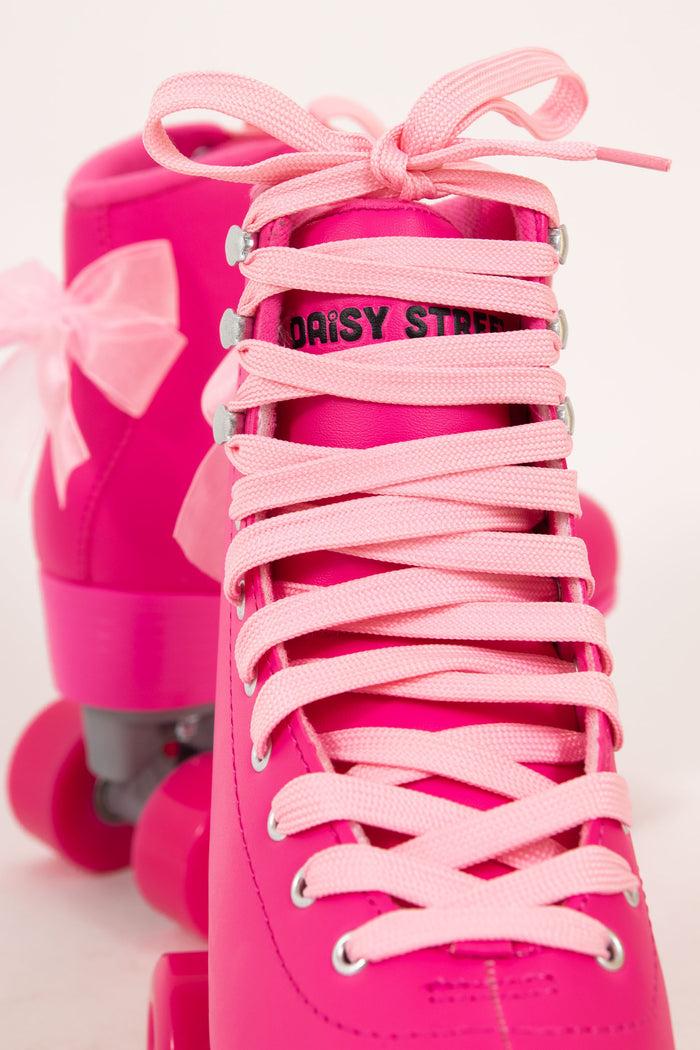 Daisy Street Daisy Street Exclusive Roller Skates In Pink With Bow Details