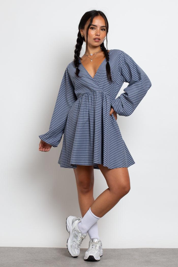 Daisy Street Daisy Street Fixed Wrap Over Smock Dress