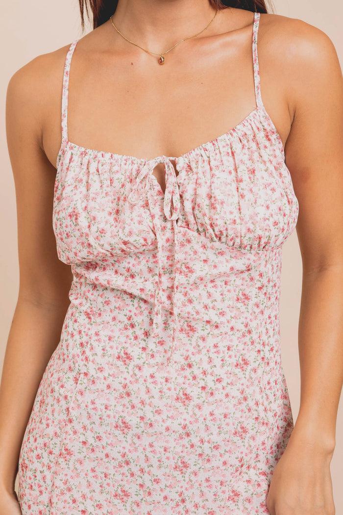 Daisy Street Daisy Street Floral Midi Dress With Split And Cross Back