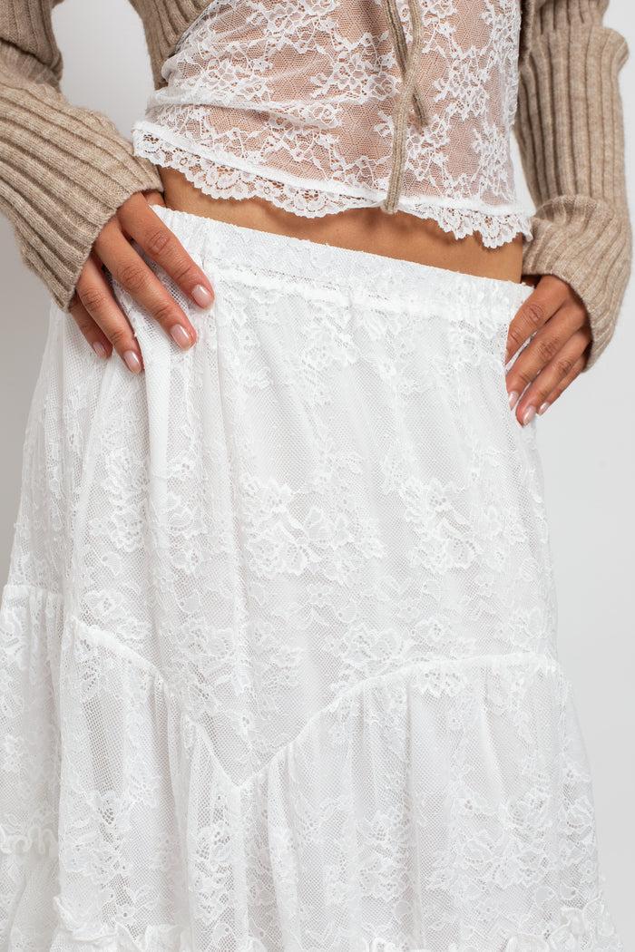 Daisy Street Daisy Street Frill Detail Lace Maxi Skirt