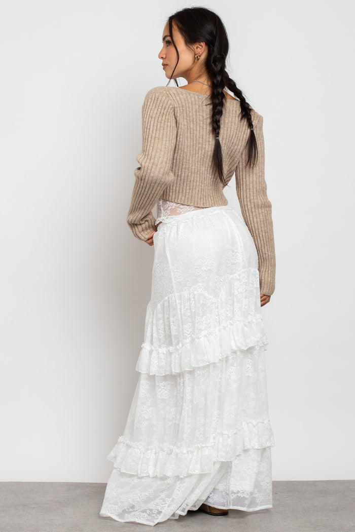 Daisy Street Daisy Street Frill Detail Lace Maxi Skirt