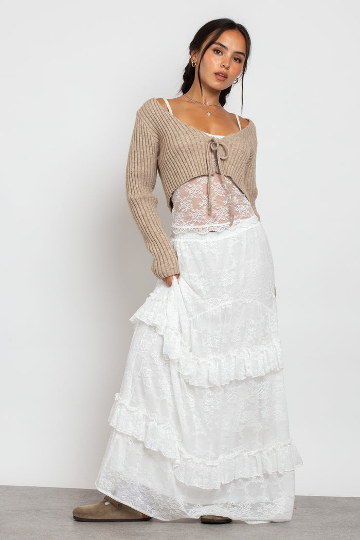 daisy street Daisy Street Frill Detail Lace Maxi Skirt