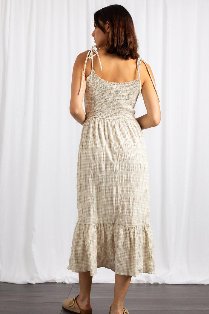 Daisy Street Daisy Street Gingham Midi Dress With Shirred Bodice