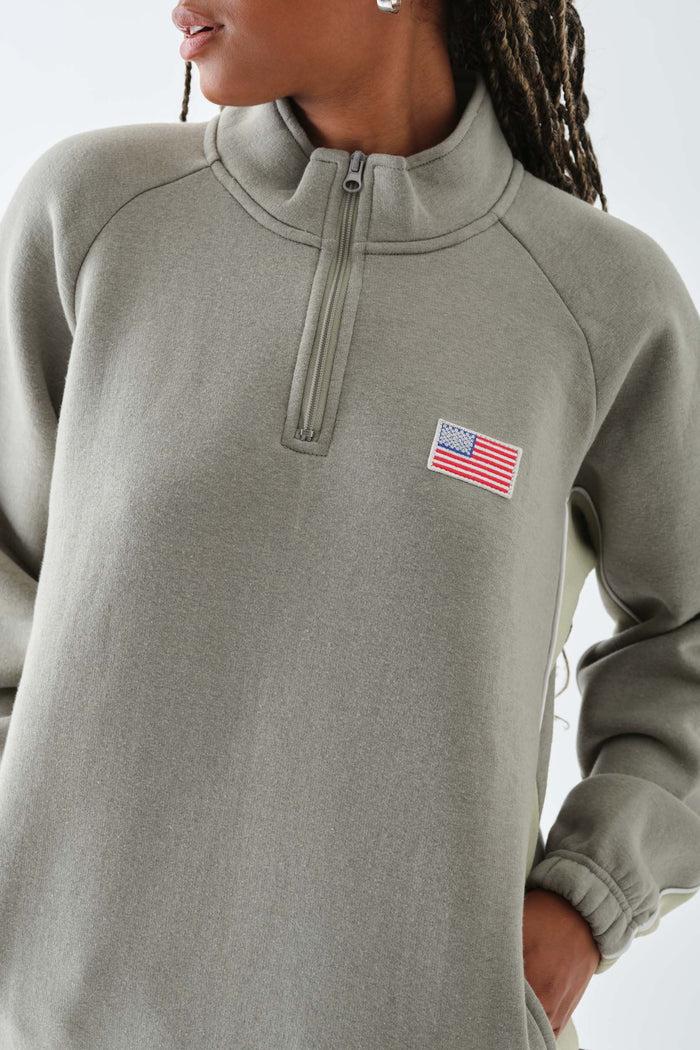 Daisy Street Daisy Street Half Zip Sweater With Piping Detail