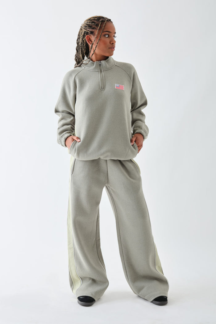 Daisy Street Daisy Street Half Zip Sweater With Piping Detail