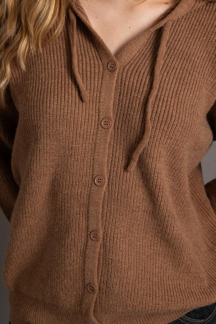 Daisy Street Daisy Street Hooded Cardigan With Button Detail