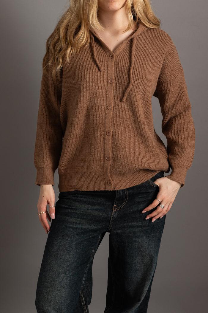 daisy street Daisy Street Hooded Cardigan With Button Detail