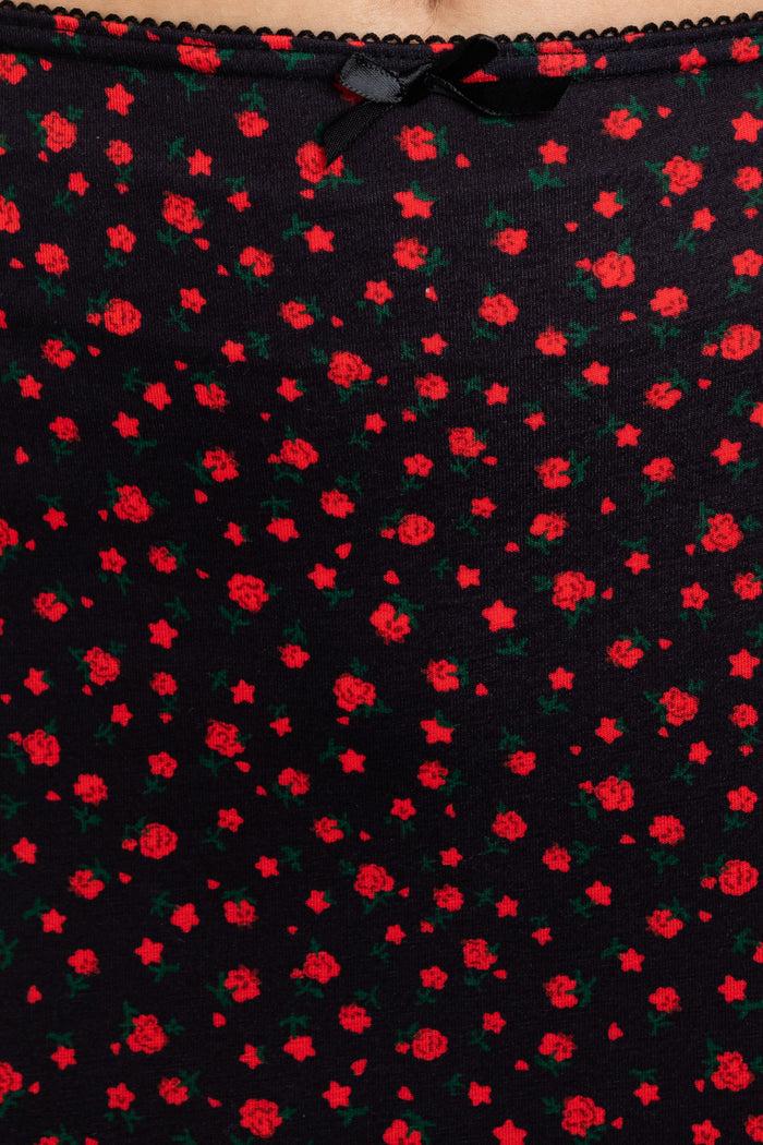 Daisy Street Daisy Street Knitted Midi Skirt In Ditsy Red Floral