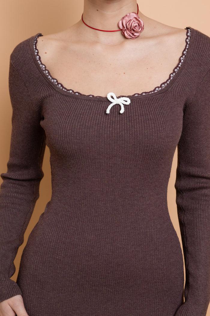 Daisy Street Daisy Street Knitted Mini Dress With Bow Detail