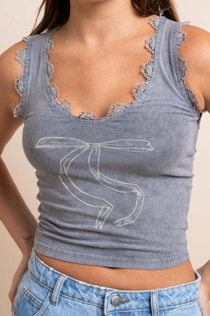 Daisy Street Daisy Street Lace Trim V-Neck Vest Top