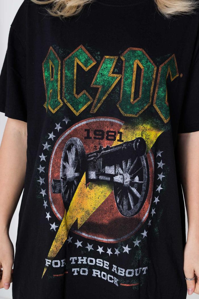 Daisy Street Daisy Street Licensed ACDC 1981 'For Those About To Rock; T-Shirt Dress