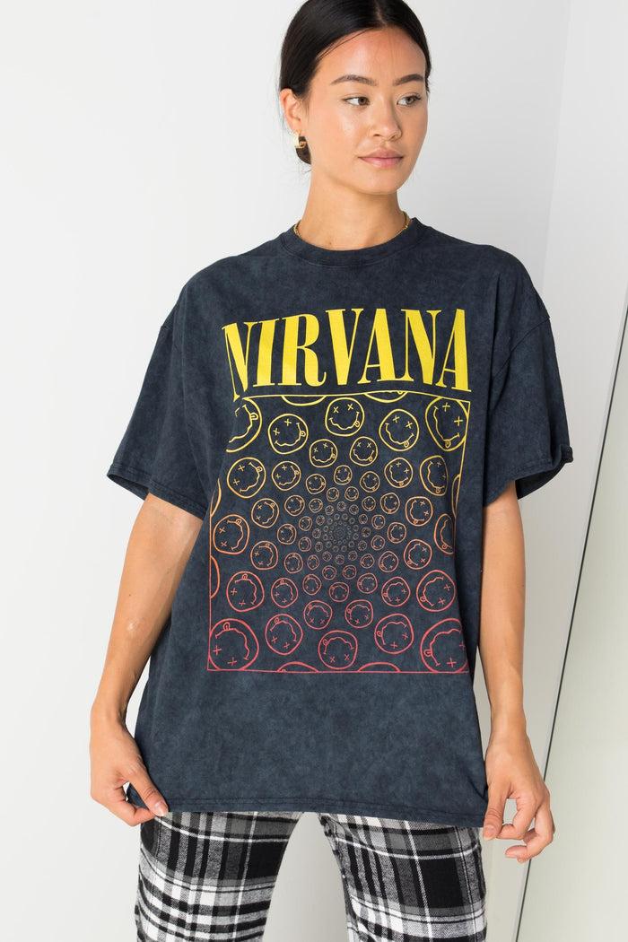 daisy street Daisy Street Licensed Relaxed T-Shirt With Nirvana Print