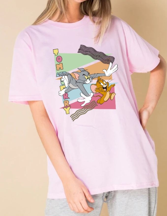 Daisy Street Daisy Street Licensed Relaxed T-Shirt With Tom And Jerry 90's Print