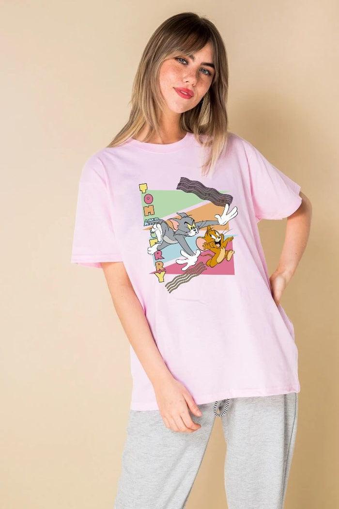 daisy street Daisy Street Licensed Relaxed T-Shirt With Tom and Jerry 90's Print