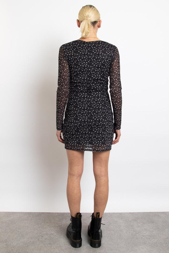 Daisy Street Daisy Street Mesh Long Sleeve Mini Dress