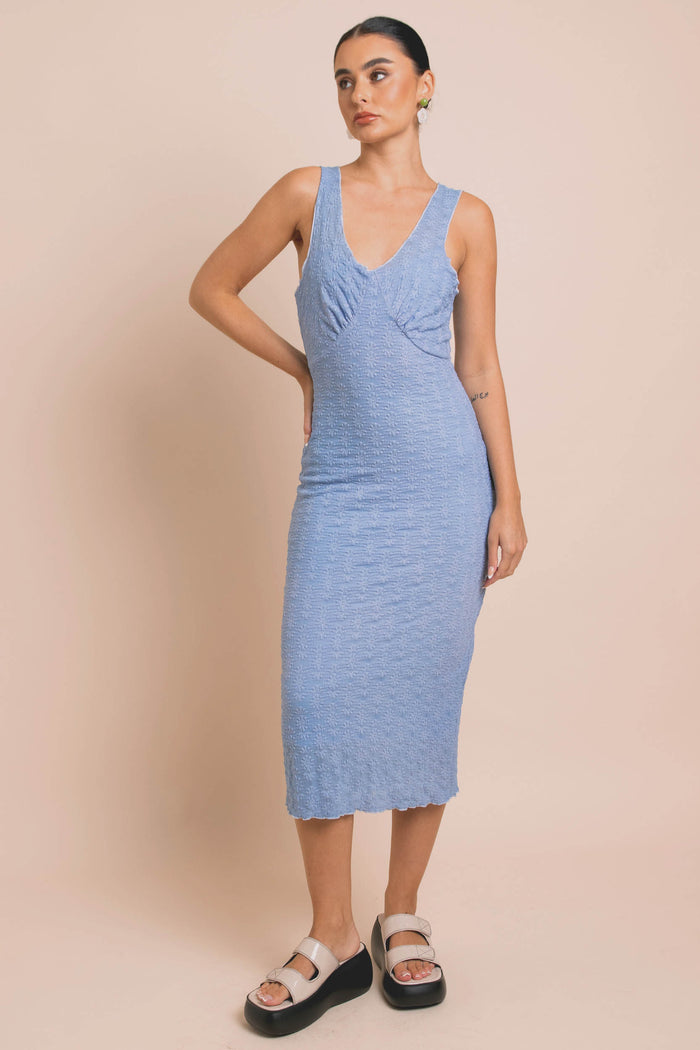 Daisy Street Daisy Street Mesh Midi Dress With Elastic Detail