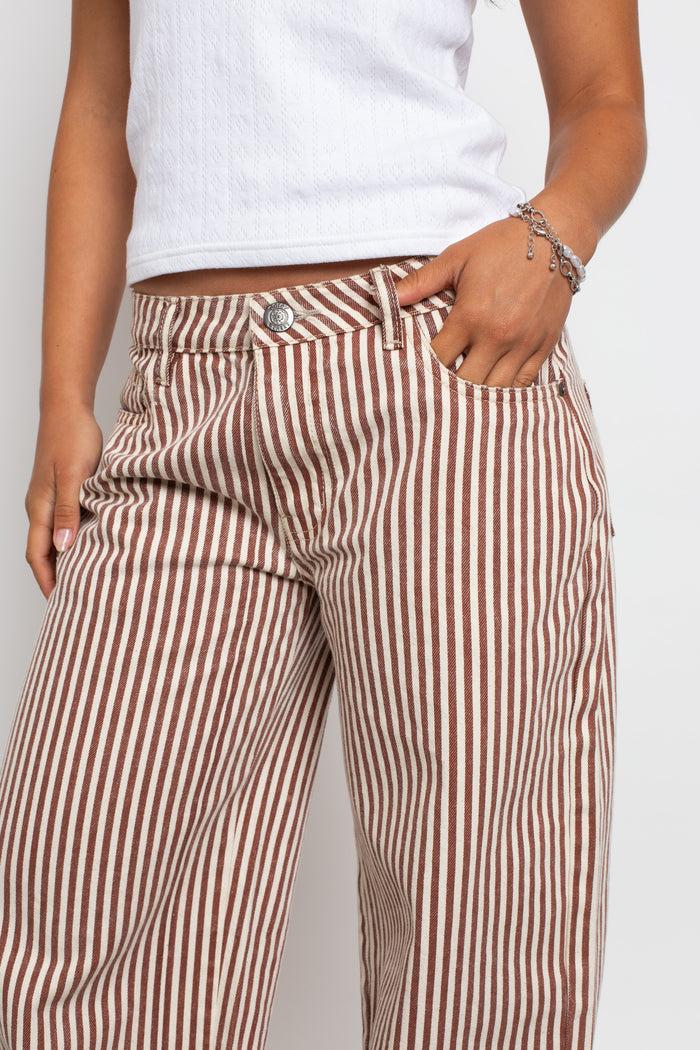Daisy Street Daisy Street Mid Rise Denim Stripe Jean