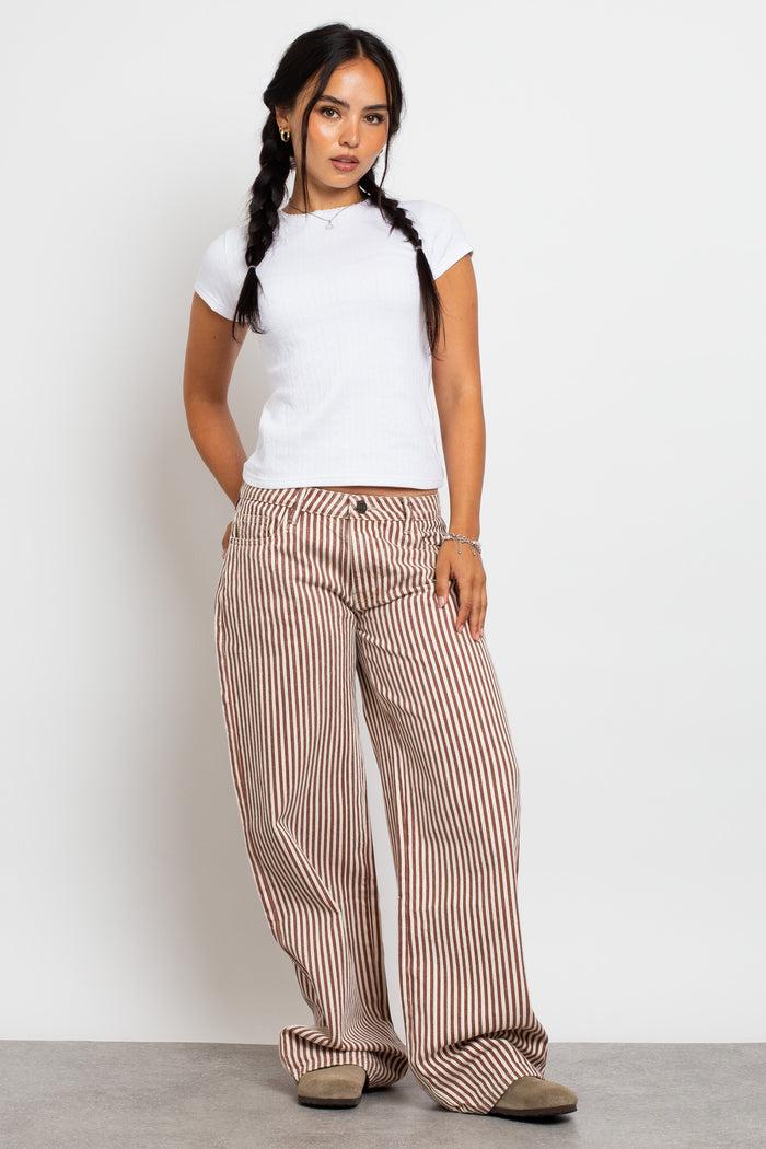 Daisy Street Daisy Street Mid Rise Denim Stripe Jean