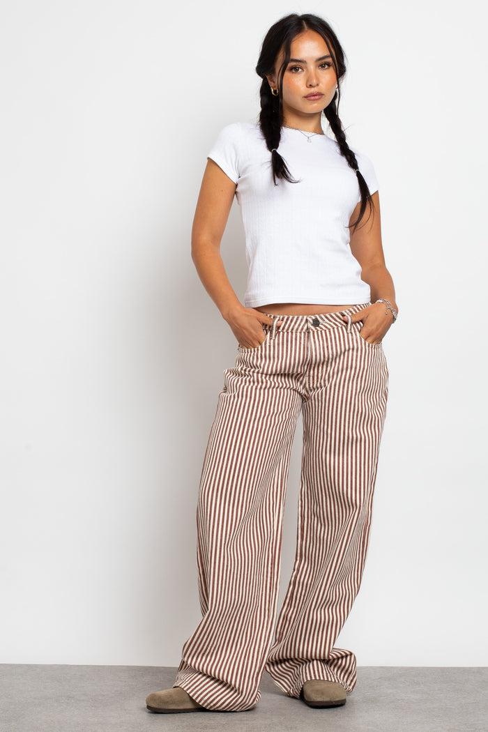 daisy street Daisy Street Mid Rise Denim Stripe Jean