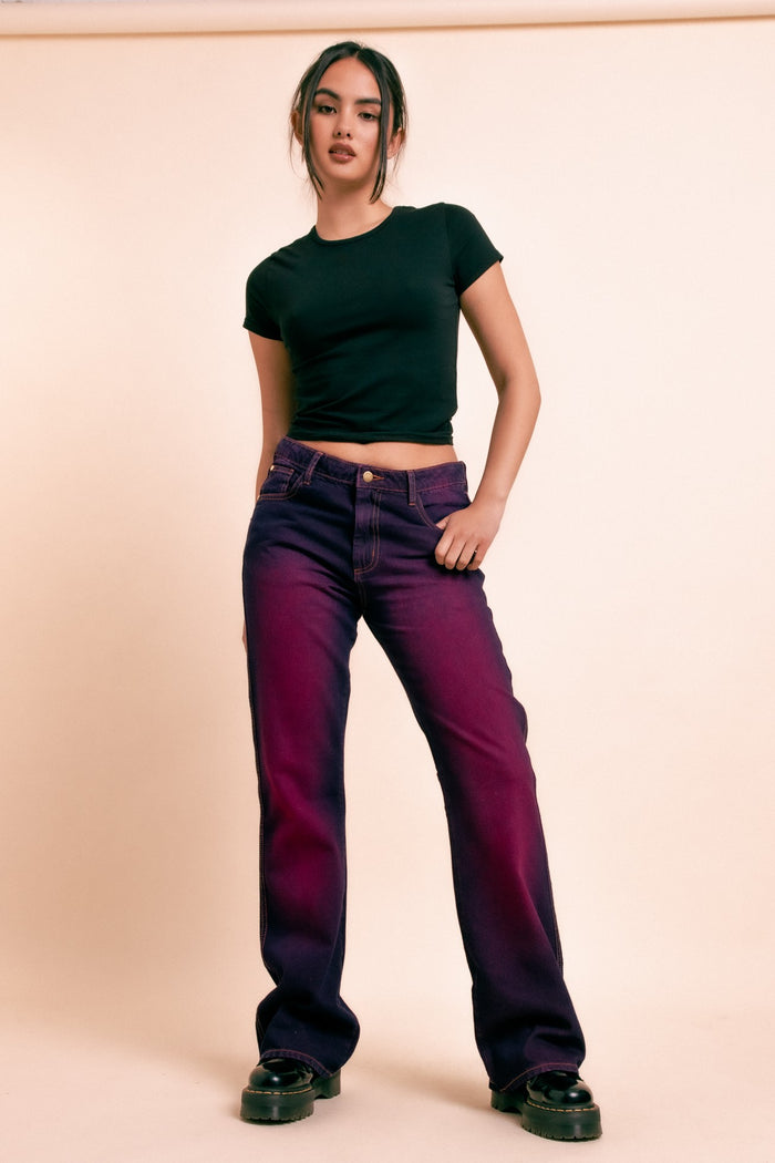 Daisy Street Daisy Street Mid Rise Fitted Jeans With Two Tone Wash