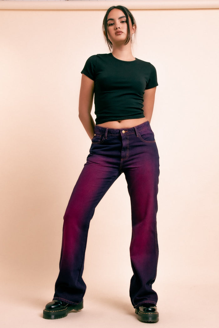 daisy street Daisy Street Mid Rise Fitted Jeans With Two Tone Wash