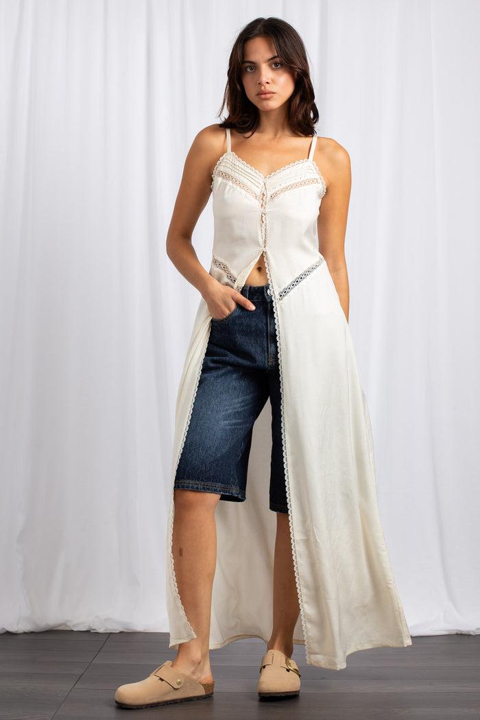 Daisy Street Daisy Street Midaxi Open Front Full Length Cami Top