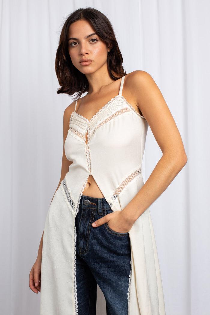 Daisy Street Daisy Street Midaxi Open Front Full Length Cami Top