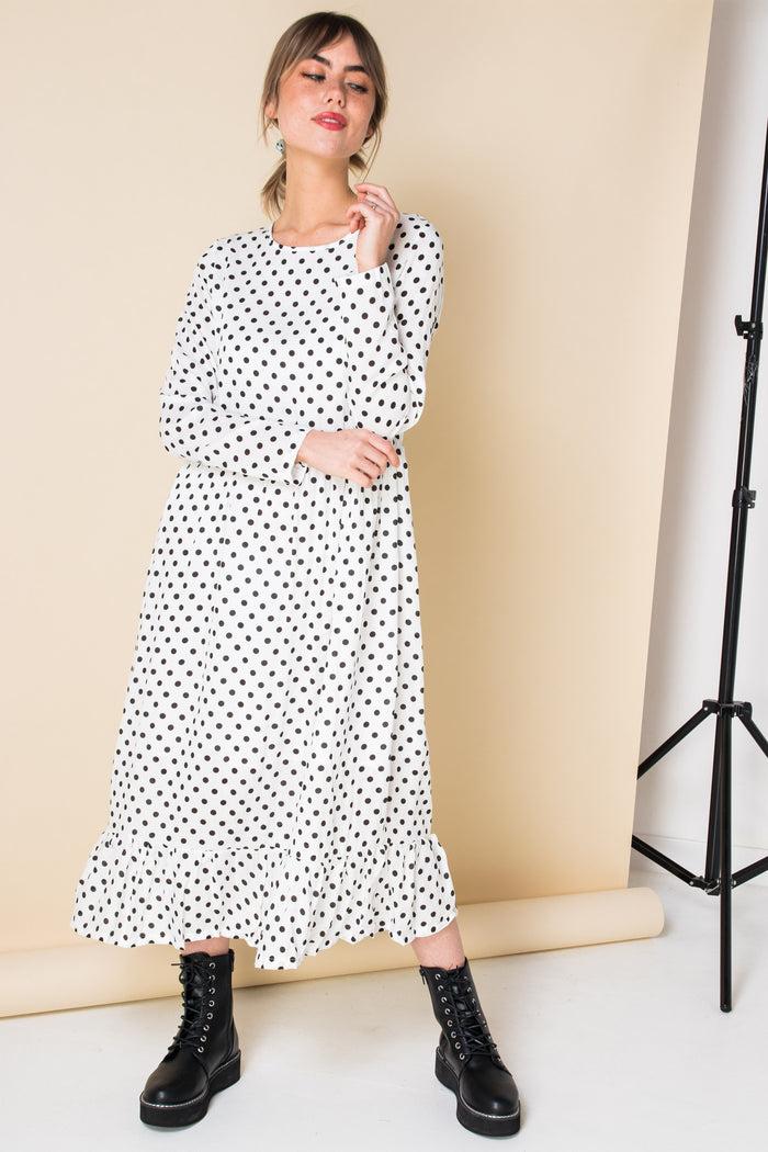 Daisy Street Daisy Street Midaxi Smock Dress In Spot Print