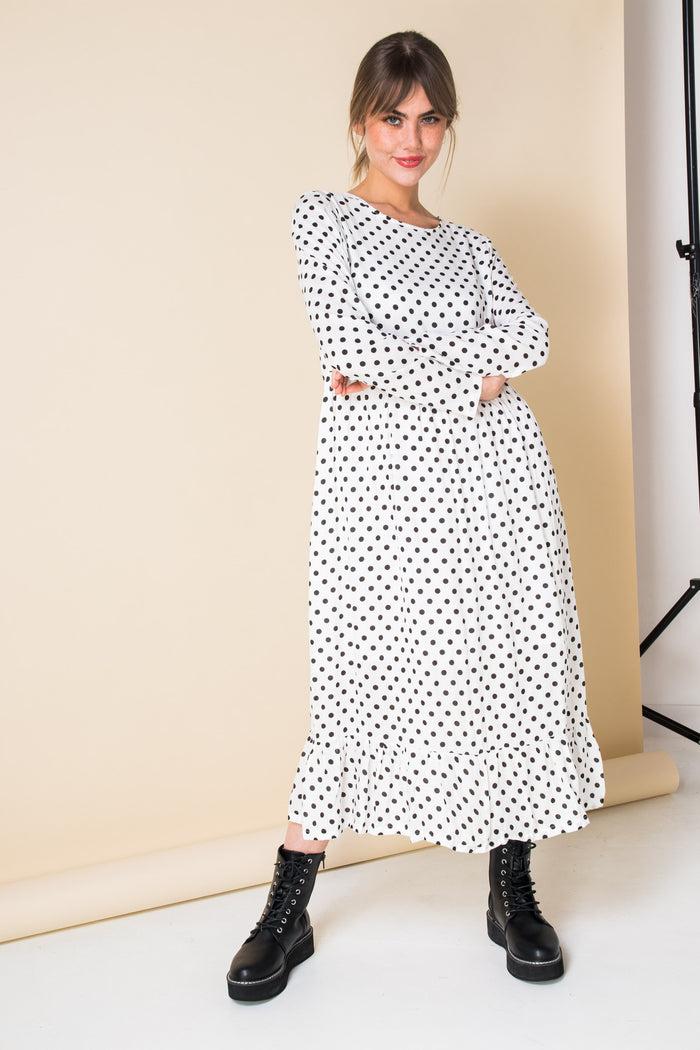 daisy street Daisy Street Midaxi Smock Dress in Spot Print