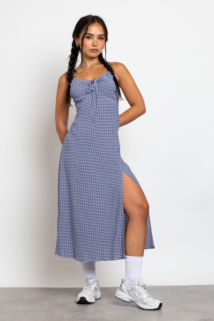 daisy street Daisy Street Midi Dress With Milkmaid Bust And Shirred Back