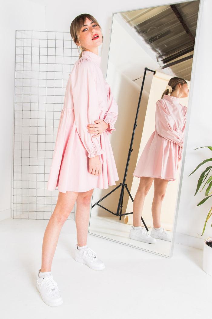 Daisy Street Daisy Street Mini Smock Dress With Full Skirt In Cotton