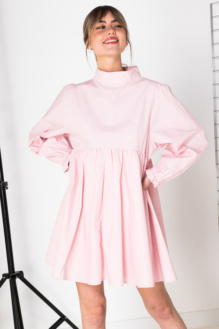 daisy street Daisy Street Mini Smock Dress with Full Skirt in Cotton