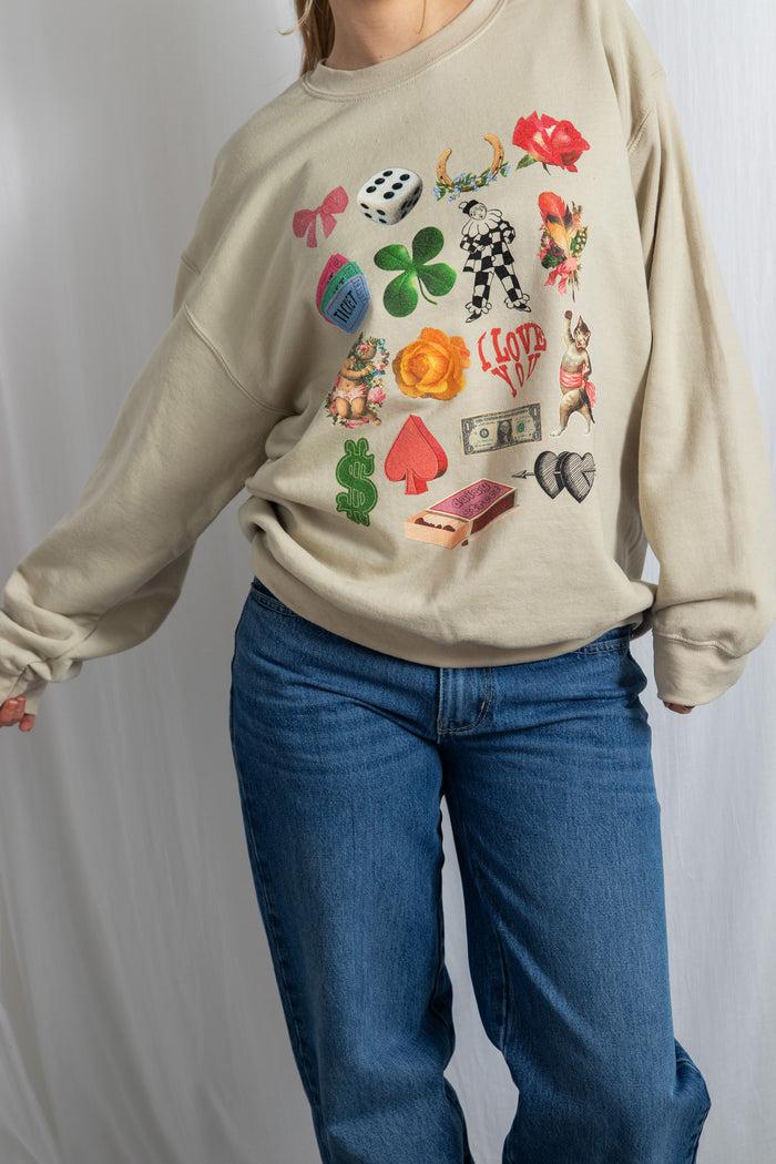 Daisy Street Daisy Street Multi Graphic Oversized Sweat