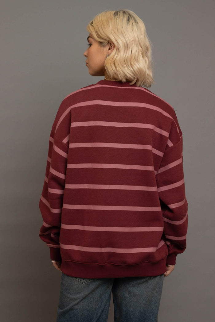 Daisy Street Daisy Street Multi Stripe LA Embroidery Sweatshirt