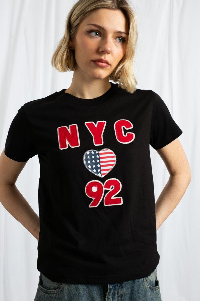 Daisy Street Daisy Street NYC Applique And Embroidery Tee